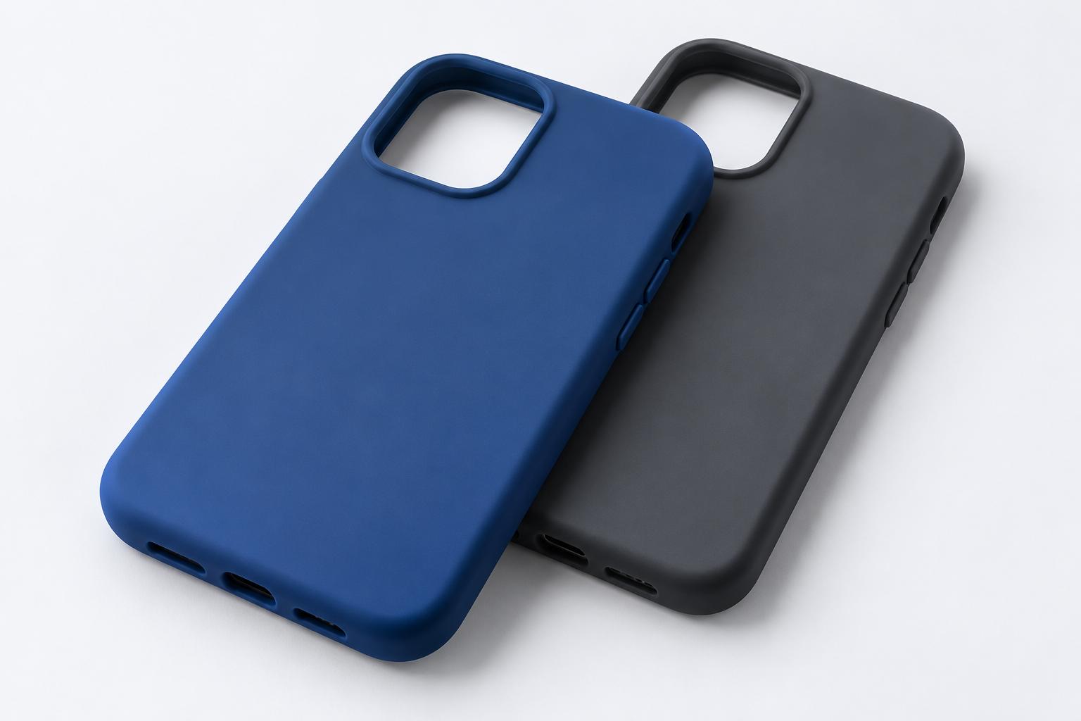 Blue and graphite protective phone back covers